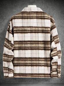 Manfinity Homme Men's Casual Plaid Jacket, Autumn/Winter - Khaki - View 2