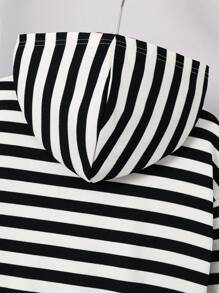 儿童/青少年男孩休闲条纹连帽运动衫长袖宽松针织运动衫，适合学校、花园、海滩、生日、春季、夏季、秋季和冬季 - 彩色 - 查看 4