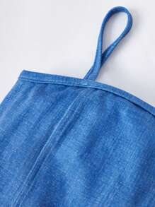 SHEIN Baby Girl Casual Denim Effect Bodycon Camisole Dress