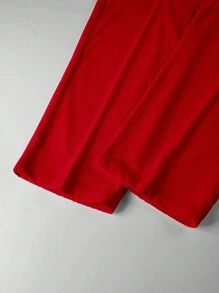 Claim Dot Bộ quần áo nỉ trùm đầu trễ vai rộng rãi và quần dài phối hợp cho nam - Đỏ - Xem 6