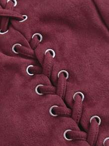 SHEIN MOD Siret în față Maro, centru față, cu ochiuri, maiou fără bluză