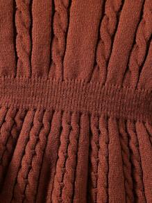 女童毛衣裙，圆领针织裙，时尚优雅可爱蝴蝶结泡泡袖套头裙