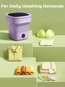 JMMO Foldable Washing Machine,Portable Bucket-Type Fully Automatic Washing And Drying Machine With 3 Modes Deep Cleaning Of Underwear,Baby Clothes And Other Small Clothes.Suitable For Apartments Dormitories Hotel 6L - EU Plug - Purple - View 6
