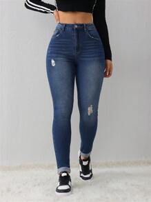 SHEIN Tall Women's Jeans Casual Skinny Stretch Pants Blue Jeans Jeans Women's Skinny Pants High Waist Leggings Leggings Slim Fit Women's Pants Tall Women's Jeans