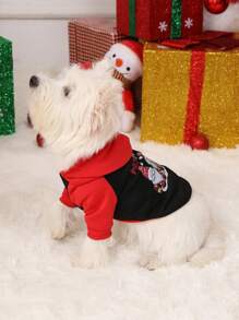 PETSIN 1pc Pet Santa Claus Color Block Hoodie