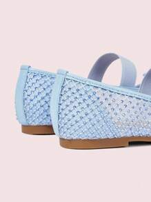 CUCCOO DOLLMOD Rhinestone Decorated Bow Knot Casual Chic Flat Loafer Shoes New Year Holiday Valentines