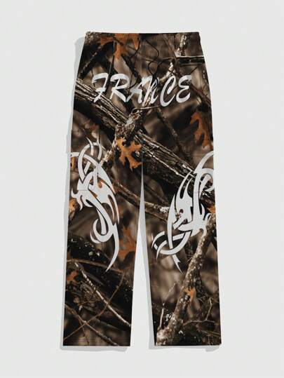 Street Life بنطلون رجالي طويل بنقشات حرفية بسيطة, للارتداء اليومي, للرقص والاحتفالات