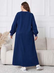 Mulvari 女式纹理套头休闲大码运动衫连衣裙，适合秋冬季，休闲连衣裙运动衫，适合日常休闲/居家