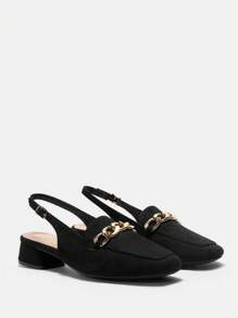 CUCCOO CURVES Wide Fit Women Spring Autumn New Minimalist Style Plus Size Chunky Heel Faux Suede Pointed Toe Fashion Versatile Outdoor High Heels For Christmas And New Year Holiday Vibe Fall And Winter