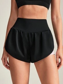 Gameset SHEIN Sport 女士高腰简约双层运动短裤，休闲日常穿着 - 彩色 - 查看 6