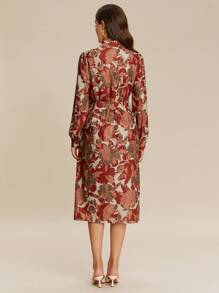 Chiquease Women Floral Print Button Front Shirt Dress, Elegant Autumn Dress