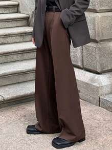 Manfinity Hypemode Pantalones rectos casuales de unicolor con bolsillo para uso diario de hombre