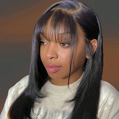 Tóc Con Người Không Nổ Với Tóc Mai Màu Đen Tự Nhiên Nổ Kẹp Trong Tóc Người Mới Bắt Đầu Thân Thiện Thật Dễ Dàng Khi Mặc