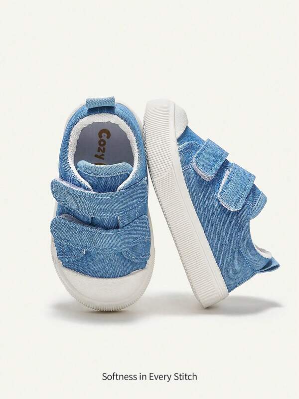Cozy Pixies 1 双男童蓝色钩环时尚潮流经典设计舒适休闲运动鞋适合幼儿日常体育活动