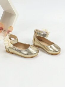 Giày đế bằng vàng thời trang dành cho sinh viên, thoải mái cho các hoạt động ngoài trời, đám cưới, tiệc tùng cho bé gái, mùa thu - Vàng - Xem 5
