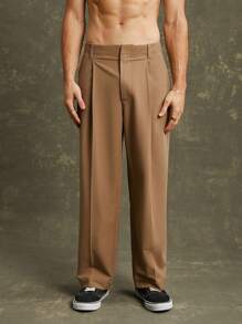 Men Pleated Chino Ankle Pants - Apricot - View 3