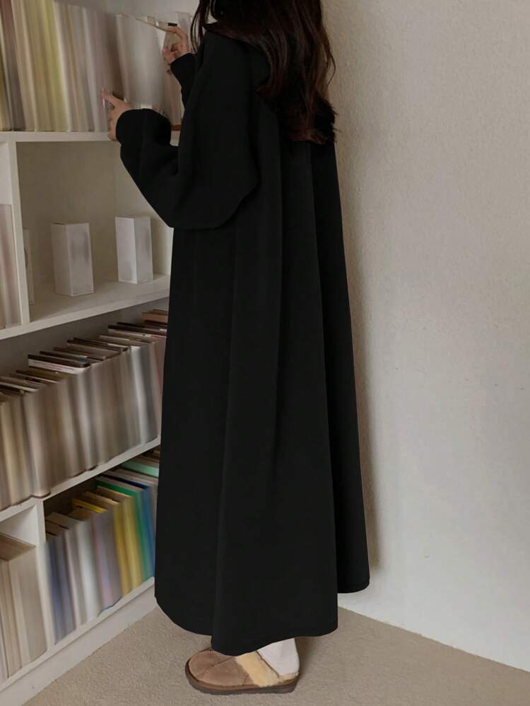 Women's Loose Fit Round Neck Long Sleeve Dress, Sweatshirt Style, Spring/Summer/Autumn Thermal Lined