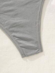 5pcs/Set Women's Solid Color Minimalist Standard Size Triangle Briefs, Casual Everyday Wear - Multicolor - View 5