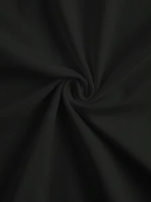 Slaydiva 米兰休闲字母印花短袖圆领紧身中长连衣裙，春秋 - 黑色 - 查看 4