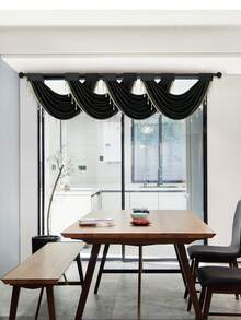 1 tấm rèm hạt hình giọt nước màu đen, làm bằng vải nhung Ý, rèm cửa phong cách Châu Âu, thiết kế đơn giản thanh lịch thích hợp cho sự kiện sân khấu, trang trí cửa sổ và cửa ra vào phòng khách, phòng ngủ - màu đen - Xem 7