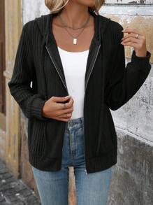 SHEIN LUNE 女士不对称蓬松连帽套头衫，秋冬款