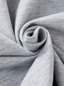 SHEIN Tween Girl Rhinestone Graphic Pocketed Hooded Sweatshirt Sweatshirt - Grey - View 3