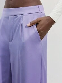 Maija Pantalones casuales/de trabajo de mujer de color liso, de cintura baja y pierna recta, para otoño