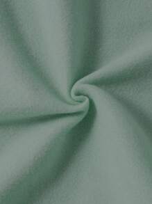 2pcs/Set Teen Girl Plain Front Zip Hoodie Top With Pocket & Pants Casual Tracksuit - Green - View 4