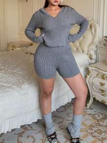 Flirla Sudadera con capucha minimalista de manga larga y unicolor, de talla grande, informal para uso diario