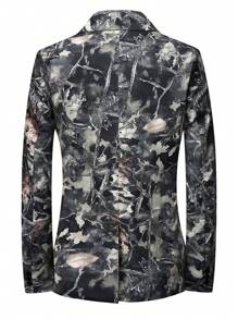 Manfinity Mode Áo khoác vest nam cổ tròn in hoa tay dài thời trang, mùa thu - Nhiều màu - Xem 3