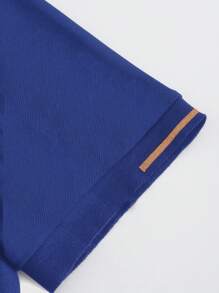 Manfinity Homme Men's Striped Short Sleeve Casual Commuter Polo Shirt