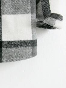 SHEIN Young Boy 1pc Casual American Style Street Chic Fashion Revere Collar Distressed Plaid Thick Front Pockets Regular Cardigan Jacket - Multicolor - View 3