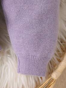 Baby Girls' Fashion Cute Bow Mesh Splicing Knitted Sweater Set - Multicolor - View 3