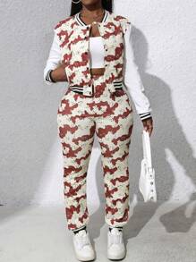 Zolique 极简主义数码印花夹克和裤子两件套 - 彩色 - 查看 3