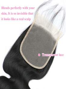 5x5 Transparent Lace Closure Only Body Wave Hair Closure Invisible Lace 12A Brazilian Human Hair Frontal Closure 100% Human Hair Extensions Pre Plucked Natural Black - SNatural - View 7