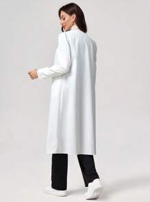 TaskEZ Puff Sleeve Lab Coat/Overcoat - White - View 2