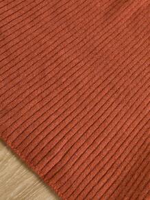 Váy len chắp vá cổ bèo nhún dễ thương cho bé gái tuổi mới lớn, màu cam rực rỡ, thích hợp cho đi học và đi chơi - trái cam - Xem 5