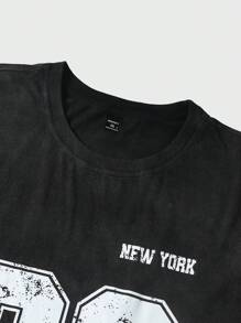 Manfinity Sporsity Plus Size Men's Casual Letter Print Crew Neck Short Sleeve T-Shirt