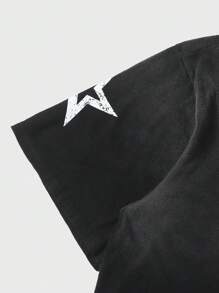 Manfinity Sporsity Plus Size Men's Casual Letter Print Crew Neck Short Sleeve T-Shirt