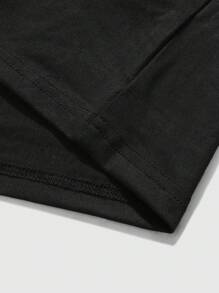 Manfinity Homme Men Casual Plain Half Button Up Long Sleeve T-Shirt, Spring/Autumn, Black Plain Casual Work Long Sleeve T-Shirt, Boyfriend Gift