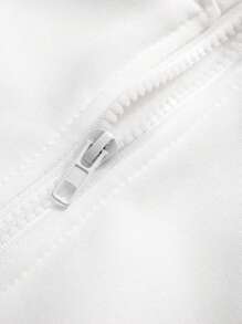 Aesthetic Post Men's Autumn Letter Graphic Long Sleeve Zip-Up Half Placket Casual Quarter Zip Sweatshirt - Multicolor - View 6