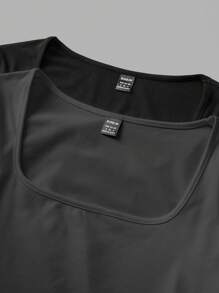 SHEIN EZwear 女款 2 件組方領修身長袖休閒 T 恤套裝，適合春、秋、冬季節 - 彩色 - 查看 10