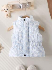 Toddler Girls Cute Fashion Embossed Padded Vest Jacket, Winter