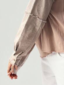 Bohemela Women's Casual Solid Color Crew Neck Dropped Shoulder Long Sleeve Loose Fit Sweatshirt - Multicolor - View 7