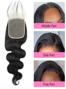 5x5 Transparent Lace Closure Only Body Wave Hair Closure Invisible Lace 12A Brazilian Human Hair Frontal Closure 100% Human Hair Extensions Pre Plucked Natural Black - SNatural - View 3