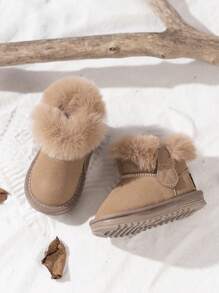 幼儿男孩和女孩冬季雪地靴，保暖 - 卡其色 - 查看 1