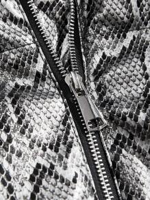 Manfinity VCAY Men's Winter Snake Skin Printed Zip-Up Padded Coat - Silver - View 4