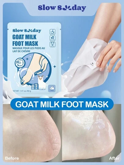 SlowSunday Goat Milk Foot Mask, With Multiple Plant Oils, Natural Moisturizing, Moisturizing, Soothing Skin, Deep Nourishment, Cozy Winter Styles, Suitable For Winter, Y2K, For Valentine's Day, Valentines Gift, Valentines Day Gift, Ideal For Party