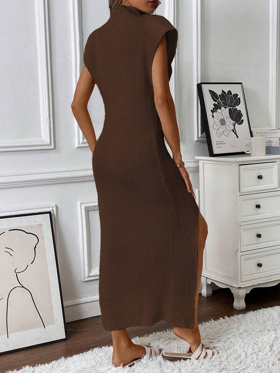 SHEIN Frenchy Oversized HalfHigh Collar Sleeveless Slit Shoulder Pad