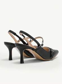 CUCCOO BIZCHIC Zapatos de tacón alto de dedo del pie puntiagudo elegantes y versátiles para mujer - Negro - Ver 5